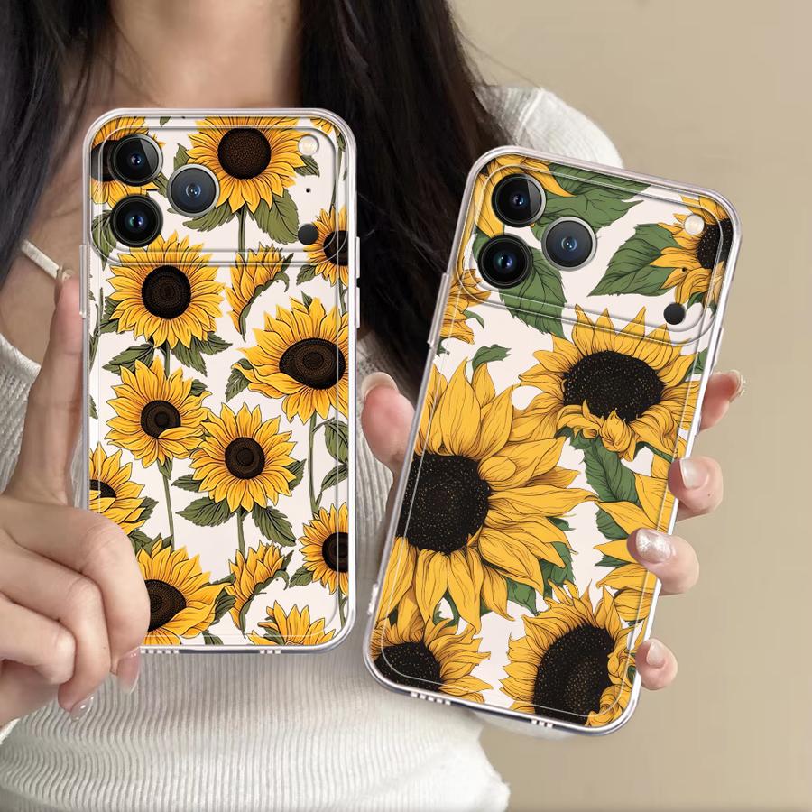 Apple Iphone 16 - Casing Pola Bunga Matahari yang Lucu