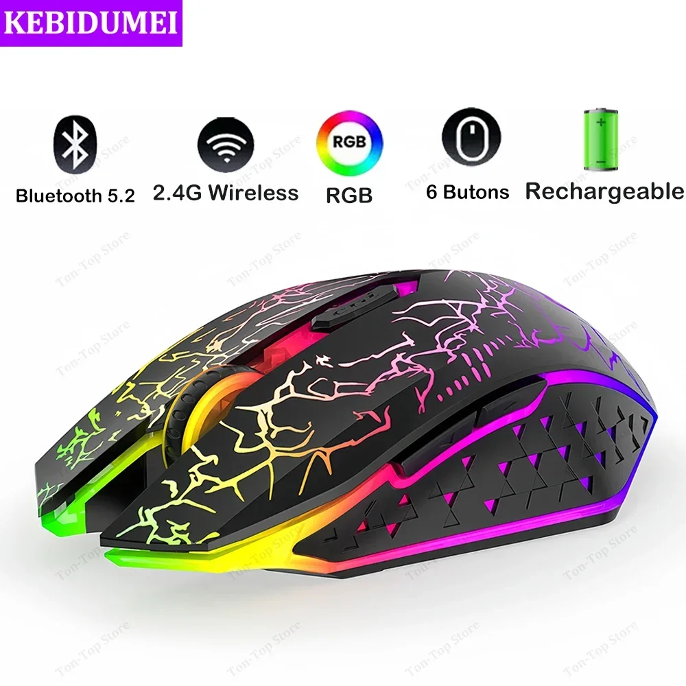 Auto Mouse Mover - Mouse Bluetooth 5.2 RGB 2.4G Mouse