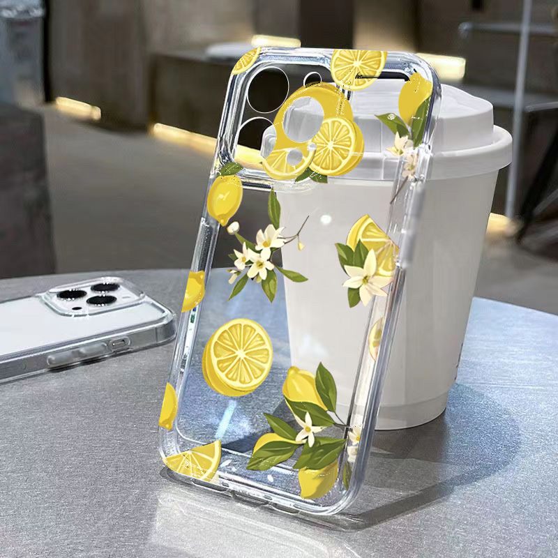 Samsung Galaxy A55 - Casing Ponsel Bening Bunga Lemon Buah