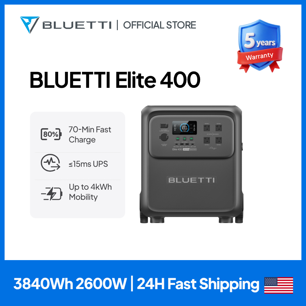 BLUETTI Elite 400 2600W 3840Wh - Solar Powered Charger ulasan dan harga