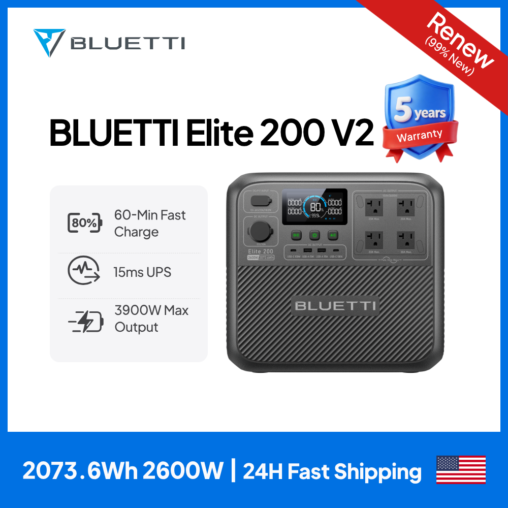 【Renew】BLUETTI Elite 200 V2 St - Solar Powered Charger ulasan dan harga